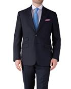 Charles Tyrwhitt Charles Tyrwhitt Navy Blue Slim Fit Basketweave Business Suit Wool Jacket Size 36