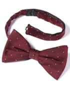  Burgundy And White Spot Ready-tied Silk Bow Tie By Charles Tyrwhitt