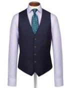 Charles Tyrwhitt Charles Tyrwhitt Ink Birdseye Travel Suit Wool Waistcoat Size W42