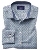 Charles Tyrwhitt Slim Fit Light Grey Diamond Print Cotton Casual Shirt Single Cuff Size Xs By Charles Tyrwhitt