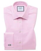  Extra Slim Fit Egyptian Cotton Royal Oxford Pink Dress Shirt French Cuff Size 14.5/32 By Charles Tyrwhitt