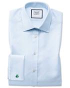  Extra Slim Fit Egyptian Cotton Royal Oxford Sky Blue Dress Shirt French Cuff Size 14.5/32 By Charles Tyrwhitt