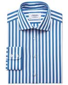 Charles Tyrwhitt Charles Tyrwhitt Classic Fit Semi-spread Collar Egyptian Cotton Stripe Royal Blue Dress Shirt Size 15/33