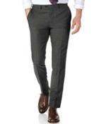  Grey Slim Fit Sharkskin Travel Suit Wool Pants Size W30 L38 By Charles Tyrwhitt