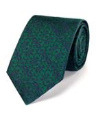 Charles Tyrwhitt Green Silk Luxury Floral Tie By Charles Tyrwhitt