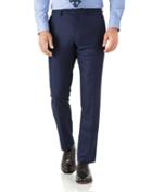 Charles Tyrwhitt Royal Blue Slim Fit Flannel Business Suit Wool Pants Size W32 L34 By Charles Tyrwhitt