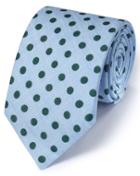 Charles Tyrwhitt Charles Tyrwhitt Sky And Green Linen Classic Chambray Tie