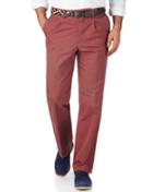 Charles Tyrwhitt Charles Tyrwhitt Light Red Classic Fit Single Pleat Cotton Chino Pants Size W30 L38