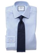Charles Tyrwhitt Extra Slim Fit Non-iron Step Weave Sky Blue Cotton Dress Shirt Single Cuff Size 14.5/32 By Charles Tyrwhitt