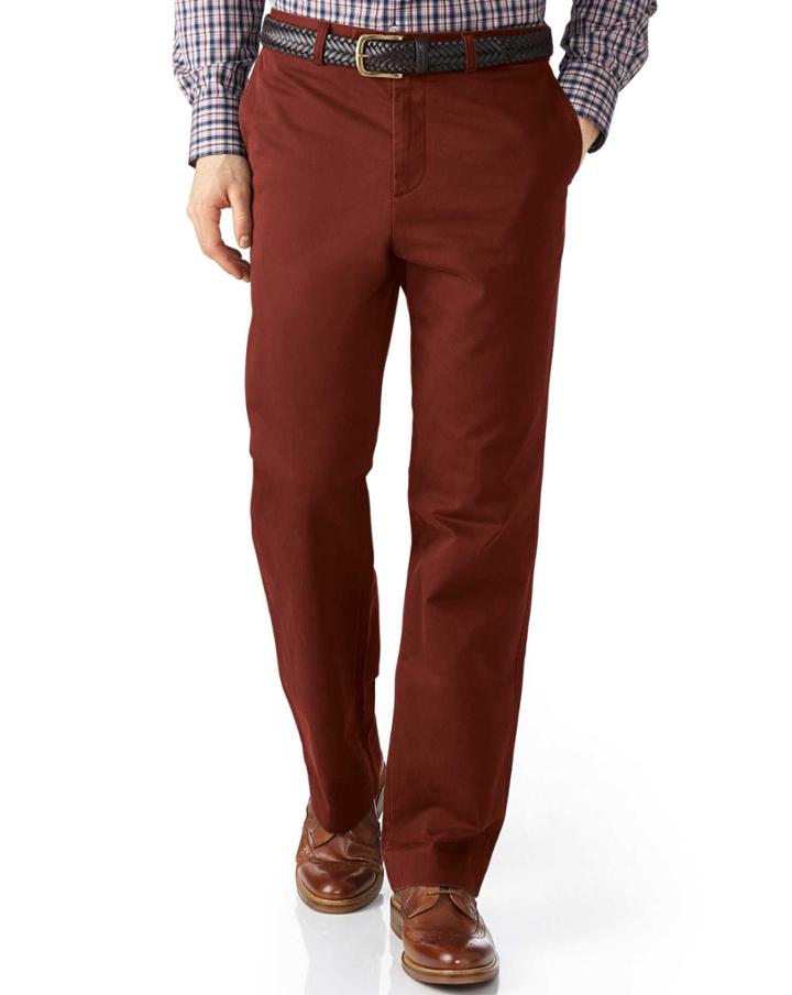 Charles Tyrwhitt Charles Tyrwhitt Copper Classic Fit Flat Front Cotton Chino Pants Size W30 L38