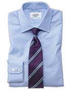  Classic Fit Egyptian Cotton Royal Oxford Sky Blue Dress Shirt Single Cuff Size 17/36 By Charles Tyrwhitt