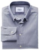 Charles Tyrwhitt Slim Fit Button-down Collar Non-iron Business Casual Navy Cotton Dress Casual Shirt Single Cuff Size 15/35 By Charles Tyrwhitt