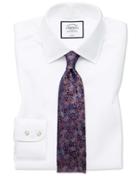  Classic Fit White Non-iron Twill Cotton Dress Shirt French Cuff Size 15.5/33 By Charles Tyrwhitt