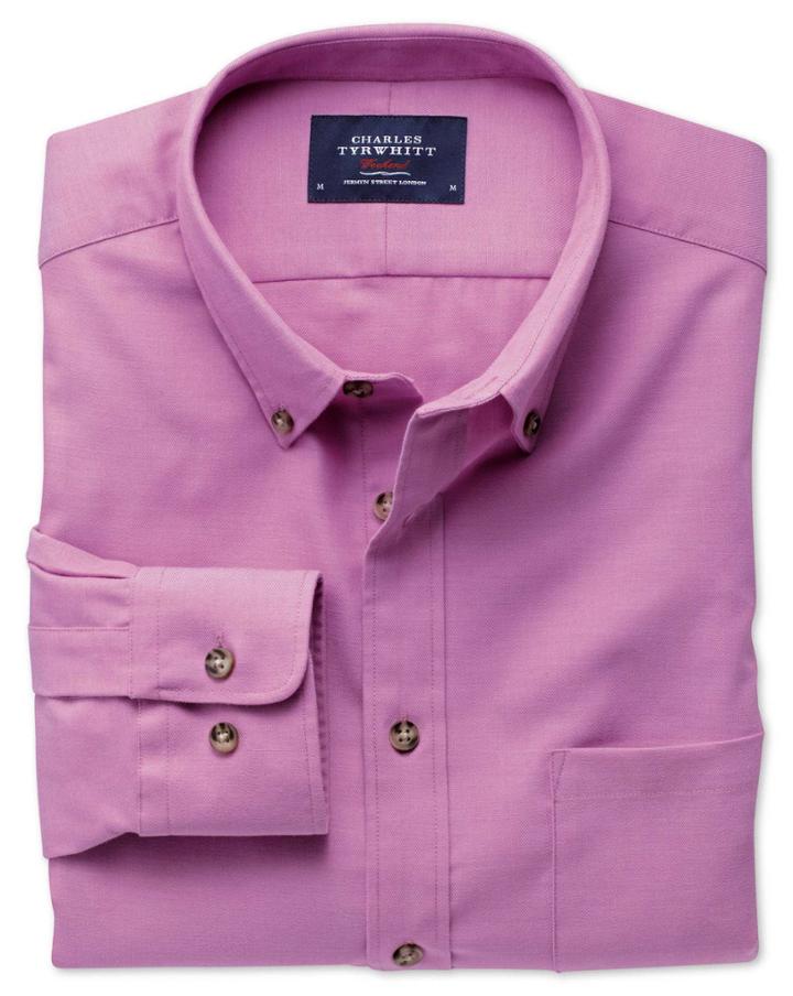 Charles Tyrwhitt Charles Tyrwhitt Classic Fit Non-iron Twill Dark Pink Shirt