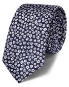 Charles Tyrwhitt Charles Tyrwhitt Navy Silk Classic Floral Slim Tie