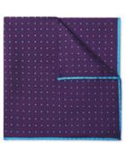  Purple And Sky Spot Print Silk Pocket Square By Charles Tyrwhitt