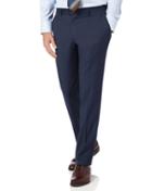 Charles Tyrwhitt Mid Blue Slim Fit Twill Business Suit Wool Pants Size W32 L38 By Charles Tyrwhitt