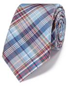 Charles Tyrwhitt Charles Tyrwhitt Blue Multi Linen Luxury Italian Madras Tie