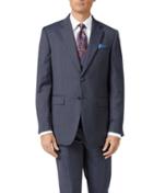  Light Blue Slim Fit Twill Business Suit Wool Jacket Size 36 By Charles Tyrwhitt