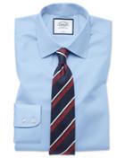  Slim Fit Sky Blue Non-iron Twill Cotton Dress Shirt Single Cuff Size 14.5/32 By Charles Tyrwhitt