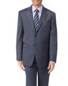  Light Blue Classic Fit Twill Business Suit Wool Jacket Size 38 By Charles Tyrwhitt
