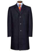 Charles Tyrwhitt Navy Wool And Cashmere Overwool/cashmere Coat Size 38 By Charles Tyrwhitt