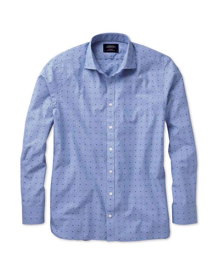 Charles Tyrwhitt Charles Tyrwhitt Extra Slim Fit Coup Sky Stripe Navy And Pink Shirt