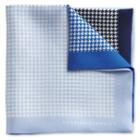 Charles Tyrwhitt Charles Tyrwhitt Quarter Puppytooth Blue Pocket Square