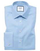  Classic Fit Sky Blue Non-iron Twill Cotton Dress Shirt French Cuff Size 15.5/33 By Charles Tyrwhitt