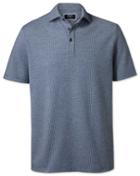  Blue And White Textured Cotton Polo Size Large By Charles Tyrwhitt