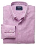 Charles Tyrwhitt Charles Tyrwhitt Slim Fit Pink Chambray Cotton Dress Shirt Size Xs
