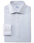 Charles Tyrwhitt Charles Tyrwhitt Slim Fit Semi-spread Collar Pindot Navy Cotton Dress Shirt Size 15.5/35
