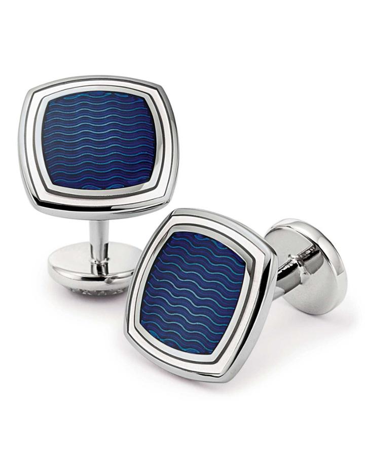 Charles Tyrwhitt Charles Tyrwhitt Royal Wave Square Enamel Cufflinks