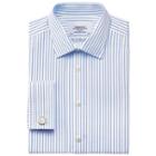 Charles Tyrwhitt Charles Tyrwhitt White And Sky Twill Stripe Non-iron Extra Slim Fit Shirt (14.5 - 33)