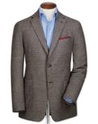 Charles Tyrwhitt Classic Fit Brown Semi-plain Cotton Flannel Cotton Jacket Size 42 By Charles Tyrwhitt