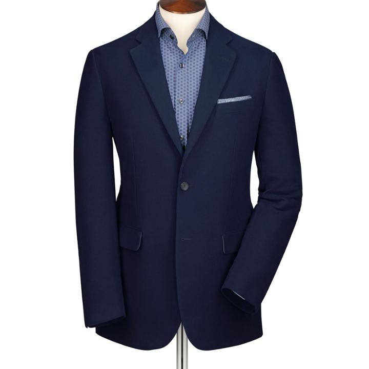 Charles Tyrwhitt Charles Tyrwhitt Navy Slim Fit Moleskin Unstructured Cotton Jacket Size 42