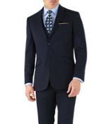  Navy Slim Fit Hairline Business Suit Wool Jacket Size 36 By Charles Tyrwhitt