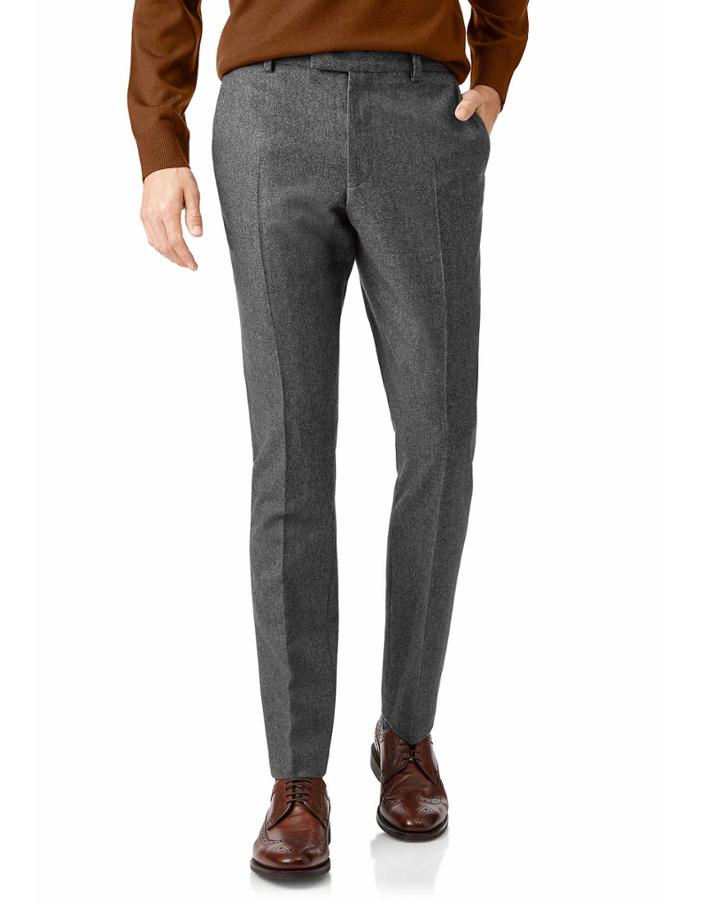  Grey Flannel Wool Tailored Pants Size W34 L30 By Charles Tyrwhitt