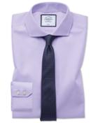  Extra Slim Fit Non-iron Twill Lilac Cotton Dress Shirt French Cuff Size 14.5/33 By Charles Tyrwhitt