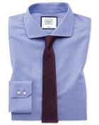  Extra Slim Fit Non-iron 4-way Stretch Blue Cotton Dress Shirt Single Cuff Size 14.5/33 By Charles Tyrwhitt
