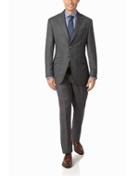  Grey Slim Fit Luxury Italian Check Suit Wool Jacket Size 36 By Charles Tyrwhitt