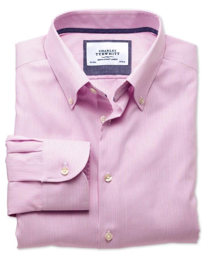 Charles Tyrwhitt Charles Tyrwhitt Classic Fit Business Casual Button-down Collar Non-iron Pink Shirt