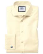 Charles Tyrwhitt Slim Fit Spread Collar Non-iron Twill Yellow Cotton Dress Shirt Single Cuff Size 14.5/33 By Charles Tyrwhitt