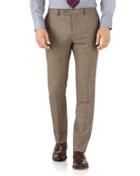 Charles Tyrwhitt Tan Check Slim Fit British Serge Luxury Suit Wool Pants Size W32 L32 By Charles Tyrwhitt