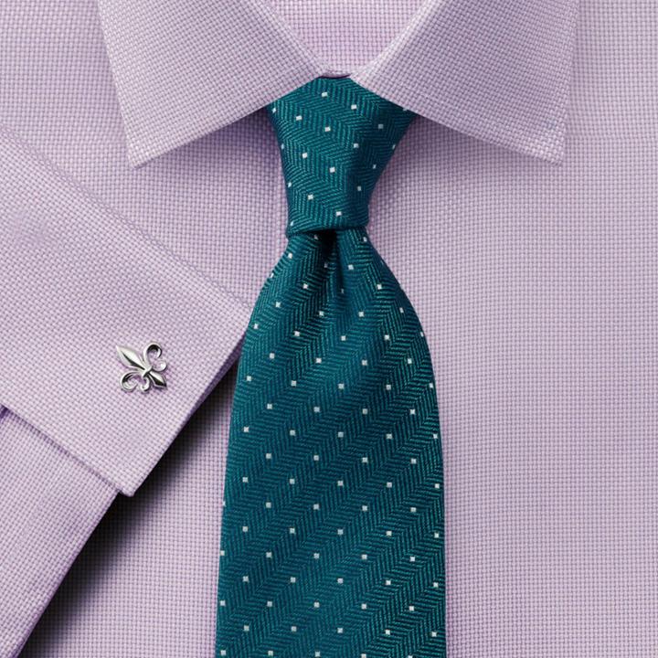 Charles Tyrwhitt Charles Tyrwhitt Peacock Blue And White Silk Classic Spot Tie