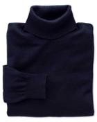 Charles Tyrwhitt Charles Tyrwhitt Navy Roll Neck Merino Wool Jumper