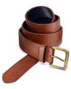  Tan Pebbled Leather Belt Size 30-32 By Charles Tyrwhitt
