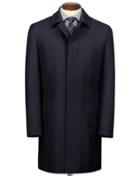 Charles Tyrwhitt Charles Tyrwhitt Navy Herringbone Wool Car Wool Coat Size 36