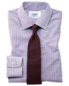  Extra Slim Fit Non-iron Multi Grid Check Cotton Dress Shirt French Cuff Size 14.5/33 By Charles Tyrwhitt
