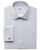 Charles Tyrwhitt Charles Tyrwhitt Extra Slim Fit Egyptian Cotton Diamond Texture Light Grey Dress Shirt Size 14.5/32